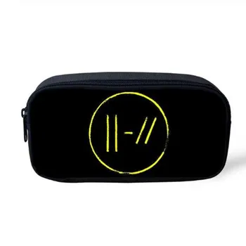 

Twenty One Pilots Cartoon Printed mini pen bag for teenager School Storage Bag for Women Portable Cosmetic Pencil Cases