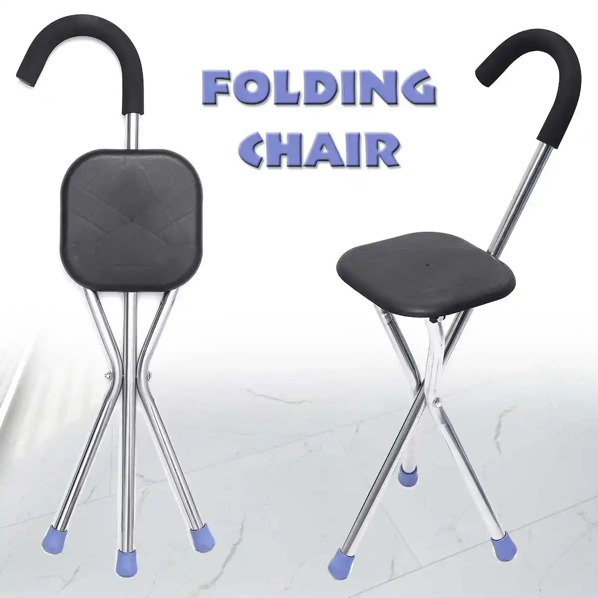 2 In 1 Tasinabilir Katlanir Paslanmaz Hafif Baston Koltuk Ile Tripod Tabure Tasinabilir Yurume Bastonu Sandalye Yasli Insanlar Icin Aliexpress