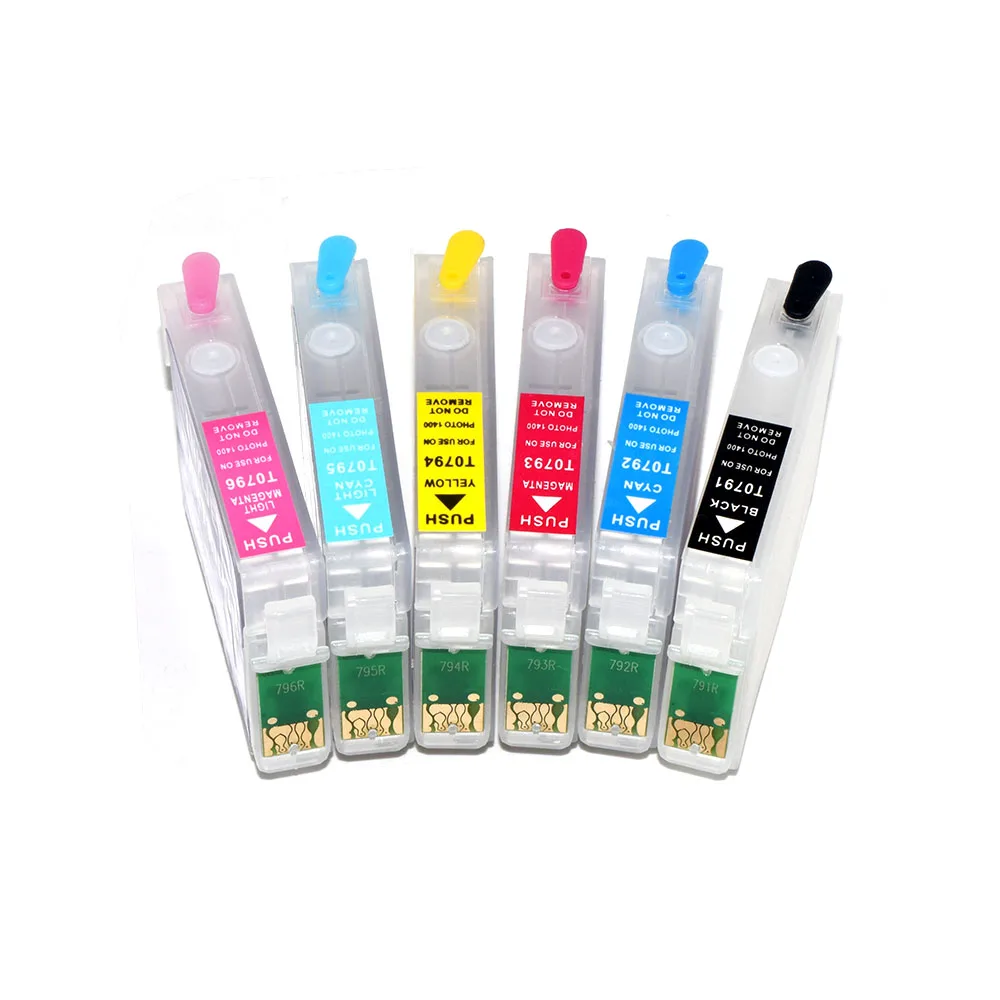 Lot de 6 Cartouches d'Encre Rechargeables T0851-T0856 pour Epson Stylus T60 1390