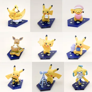

Takara Tomy Pokemon Figure10pcs/set Pikachu Eevee Doll Desk Ornament Figurines 7cm