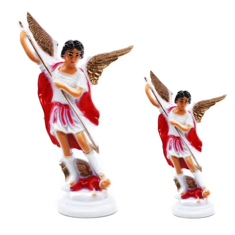 Красный Ангел, пластиковая Священная Статуя, украшения, христианская церковь, украшение для дома