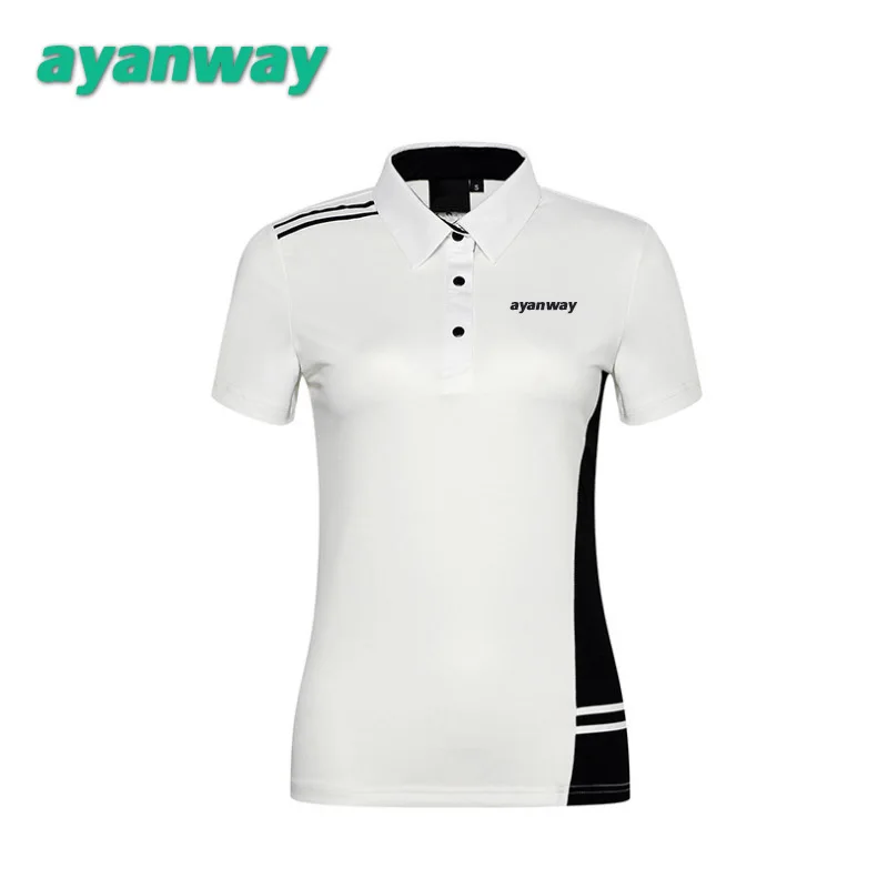 AYANWAY может изготовленный на заказ логотип Женская футболка для гольфа дышащая тонкая летняя футболка для гольфа Женская теннисная Спортивная футболка может Напечатать имя