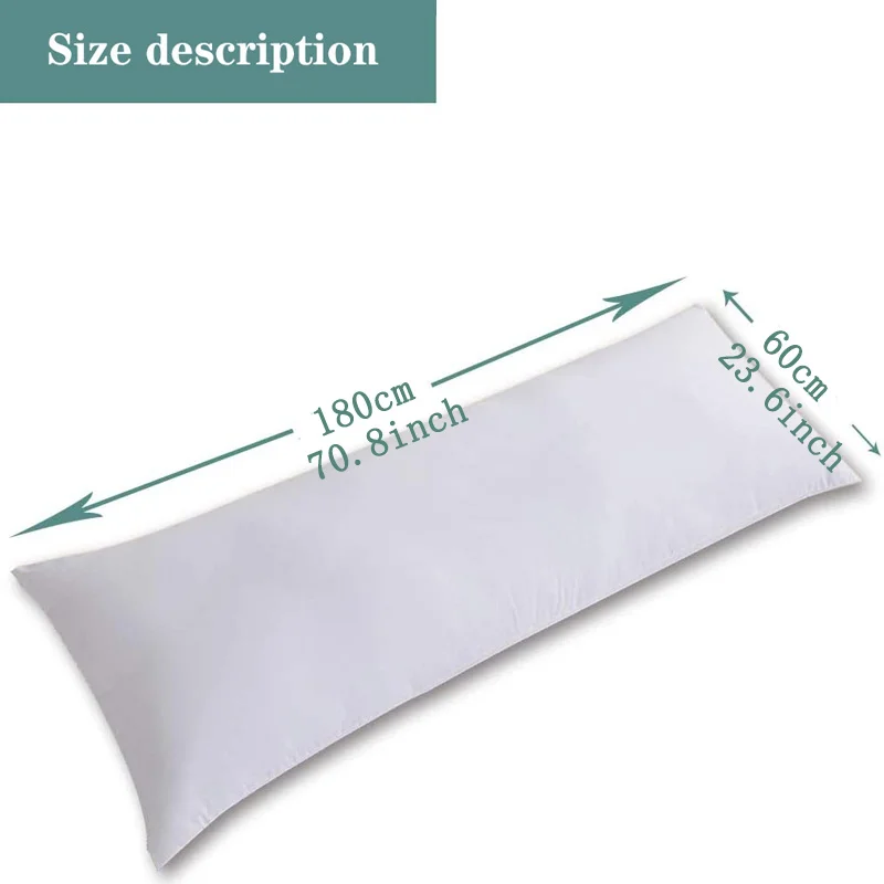 60x180cm Long Dakimakura Hugging Body Pillow Inner Insert Anime Body Pillow Core White Pillow Interior Cushion Enough Filling 4