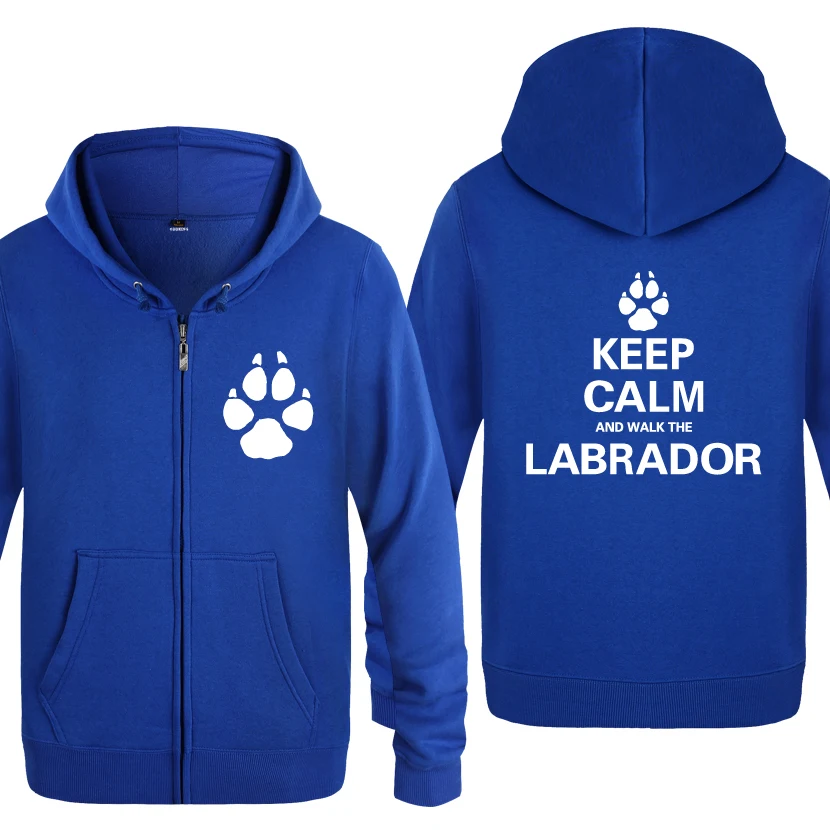 LAY BAT Keep Calm and Walk Лабрадор-подарок для собак, толстовки для мужчин, мужские флисовые толстовки на молнии с капюшоном, кардиганы - Цвет: LAY BAT