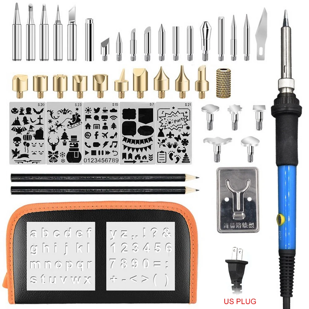 

Carving Pen 42pcs/Set 60W Soldering Iron Wood Burning Kit Electric Engraving Pen Pyrography Tool Wood Embossing Rotary Tools Set