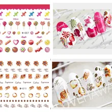 M+ 005-011 стиль конфеты водяная маркировка клейкая бумага стикер для ногтей торт кофе водяной знак наклейка для ногтей роспись ногтей