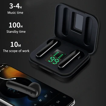 

TWS Bluetoooth 5.0 Wireless Earbuds Mini in-Ear Digital Display Headphones Sport Hi-Fi Stereo Bluetooth Earphones 450m HD Call