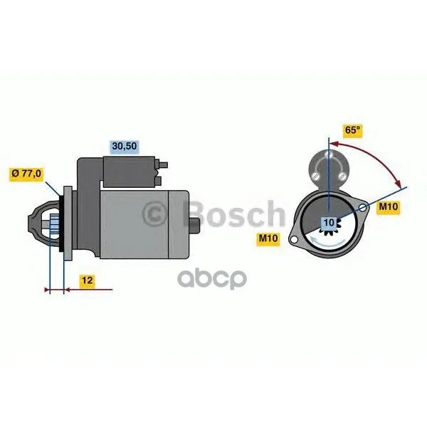Стартер 12v 2kw Bosch арт. 0986023340