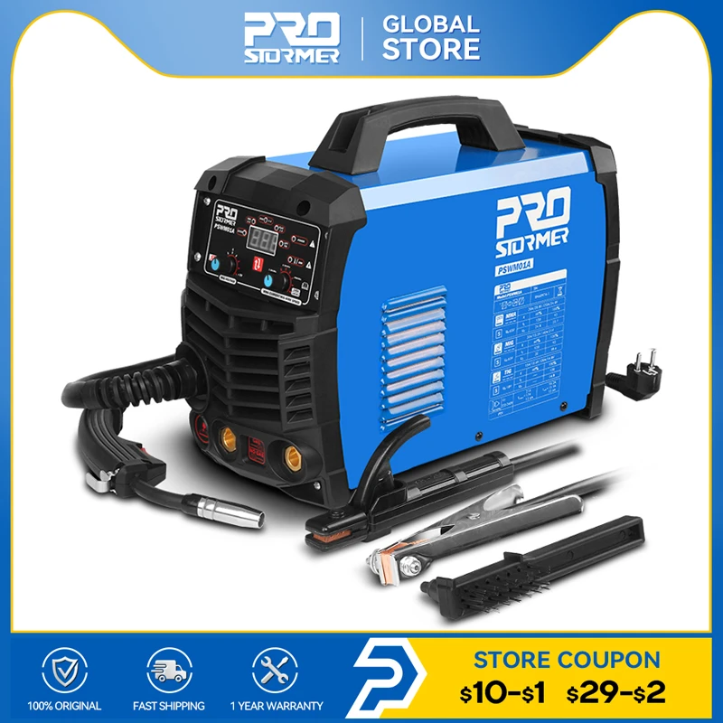 electric soldering iron kit PROSTORMER 220V 140 Amp Welding Machine 3 in 1 MIG Welder TIG MMA Flux Cored Wire for DIY Welding Working and Electric Working gas welding equipment