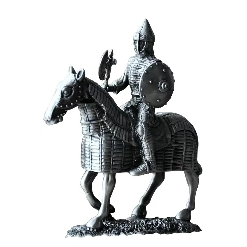 Классический Европейский средневековый Оловянный солдатик воин характер статуя отделочных материалов Украшения подарок