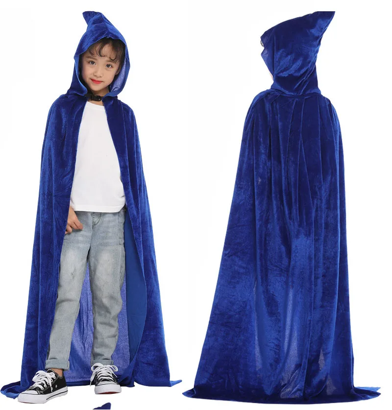 Children adult red white Velvet Hooded Vampire devil ghost death Capes Halloween Party cosplay costumes kid purple black Cloaks
