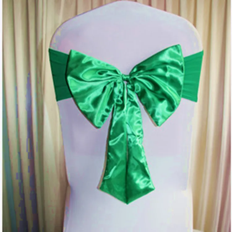 Emerald Green 50 шт Необычные Бесплатные Галстуки атласная лента на стул галстук свадебный спандекс стул бант лента лайкра стрейч на стул пояс для банкета отеля украшения - Цвет: Emerald Green
