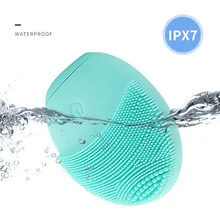 Электрическая Очищающая щетка для лица, силиконовая звуковая вибрация, мини очиститель, Глубокая Чистка Пор, не заряжается, массажное очищающее средство для лица