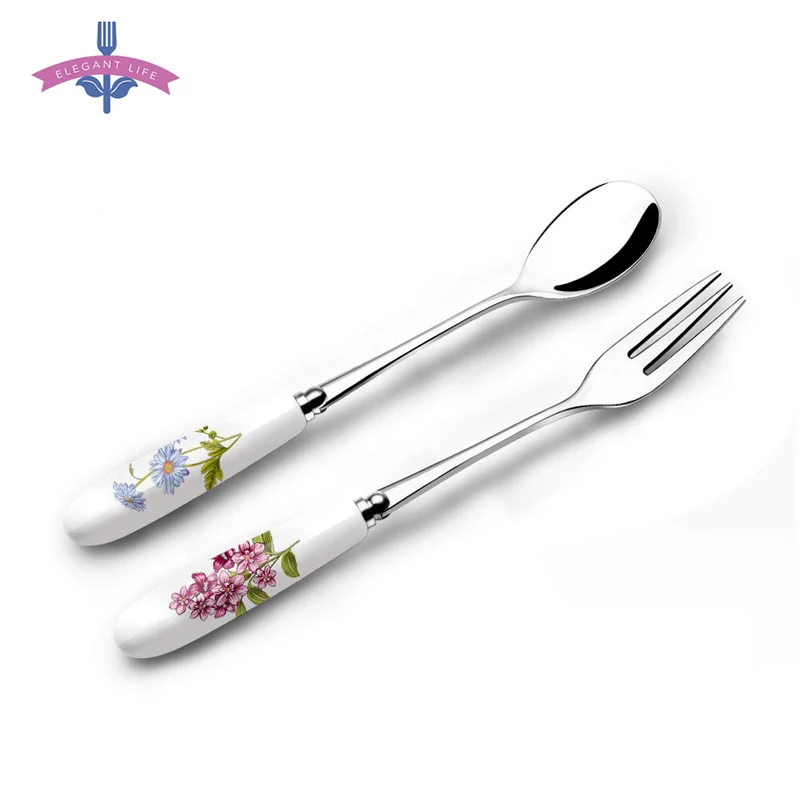 Set of 12 Stainless Steel 6 Tea Spoon /& 6 Forks Salad Fruit Snacks Cake 12cm