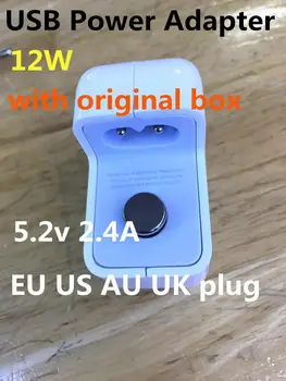 

10pcs/lot original quality 12W 5.2v 2.4A US EU plug AC fast charging Wall Charger usb Power Adapter with Retail box with logo