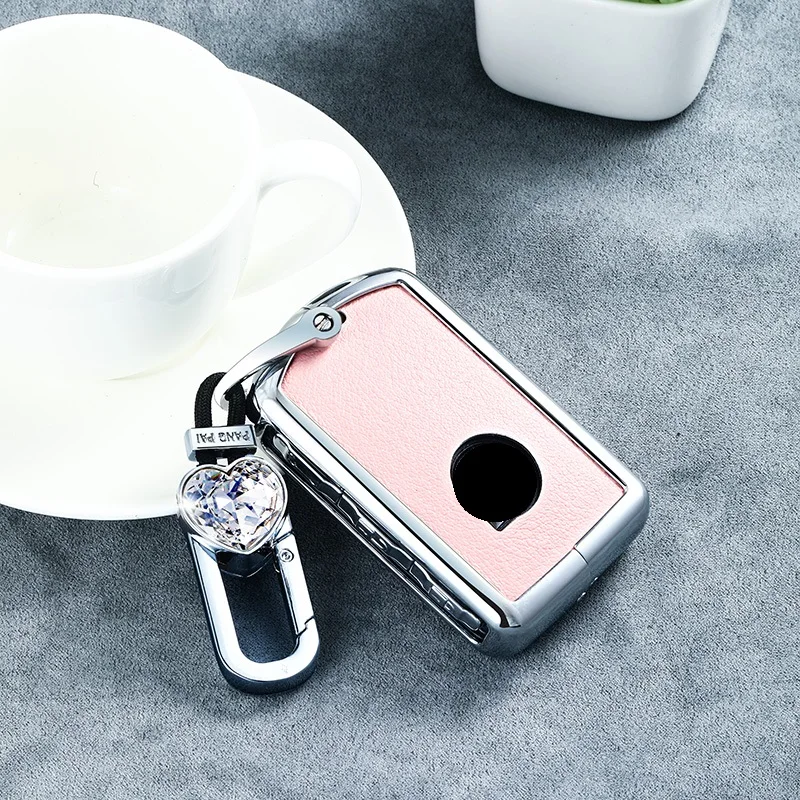 pink set 02 Роскошный алмаз Автомобильный Дистанционный ключ чехол для ключей для Volvo xc40 xc60 xc90 s90 v90 XC60 XC90 XC40 S90 V90 - Название цвета: pink set 02