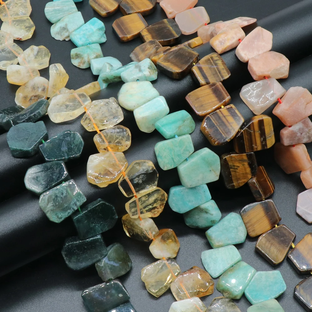 Natural Stone Beads Irregular Trapezoid Faceted Quartz Spacer Beaded For Jewelry Making DIY Charm Necklace Bracelet Accessories