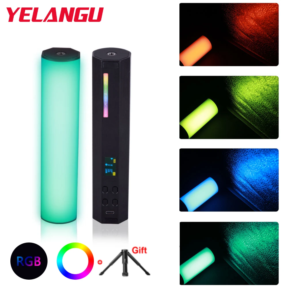 YELANGU ручной светильник 360 ° RGB светодиодный видео свет для фотографии 2000mAh