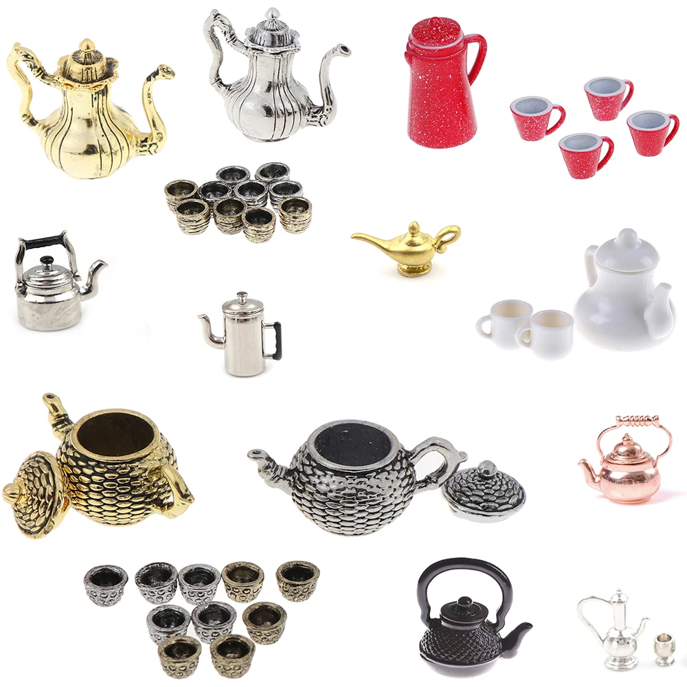 

Simulation Furniture 1/12 Mini Kettle Tea Pot Kitchen Model Toys for Doll House Decoration Dollhouse Miniature Accessories