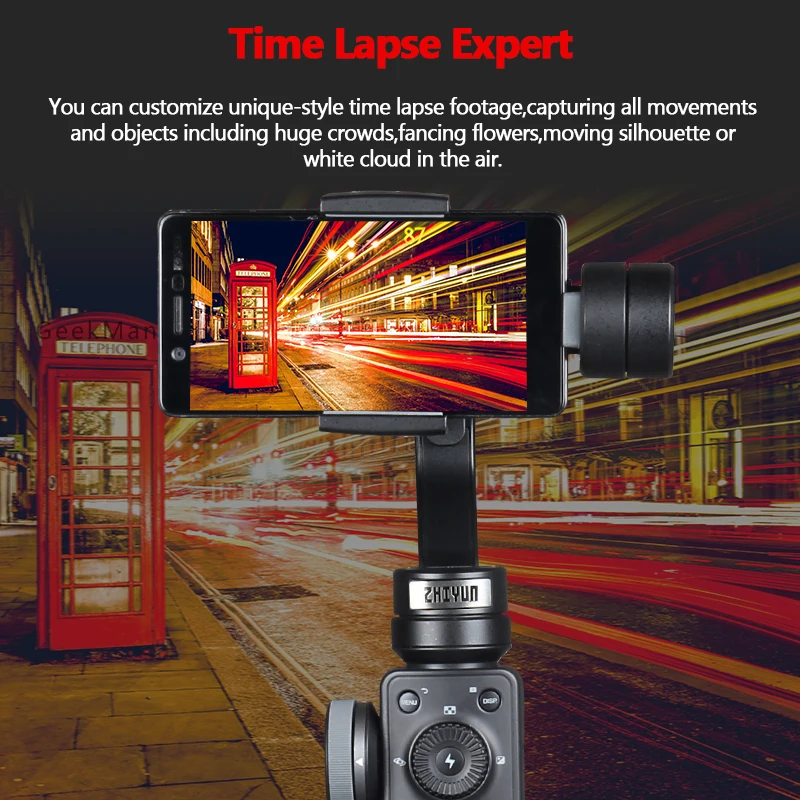 Zhiyun Smooth 4 3 х осевой стабилизатор гироскопа Q для смартфонов Экшн камера телефона