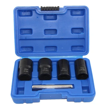 

5Pcs/Set Twist Socket Kit 4 Daed Worn Lug Nut & Lock Remover 17,19, 21, 22mm