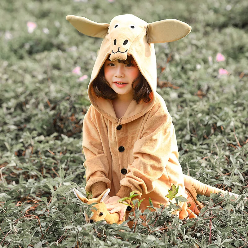 Umorden Halloween Costumes for Girls Lovely Kangaroo Costume Kids Child Pajamas Sleepwear Animal Theme Party Fancy Dress