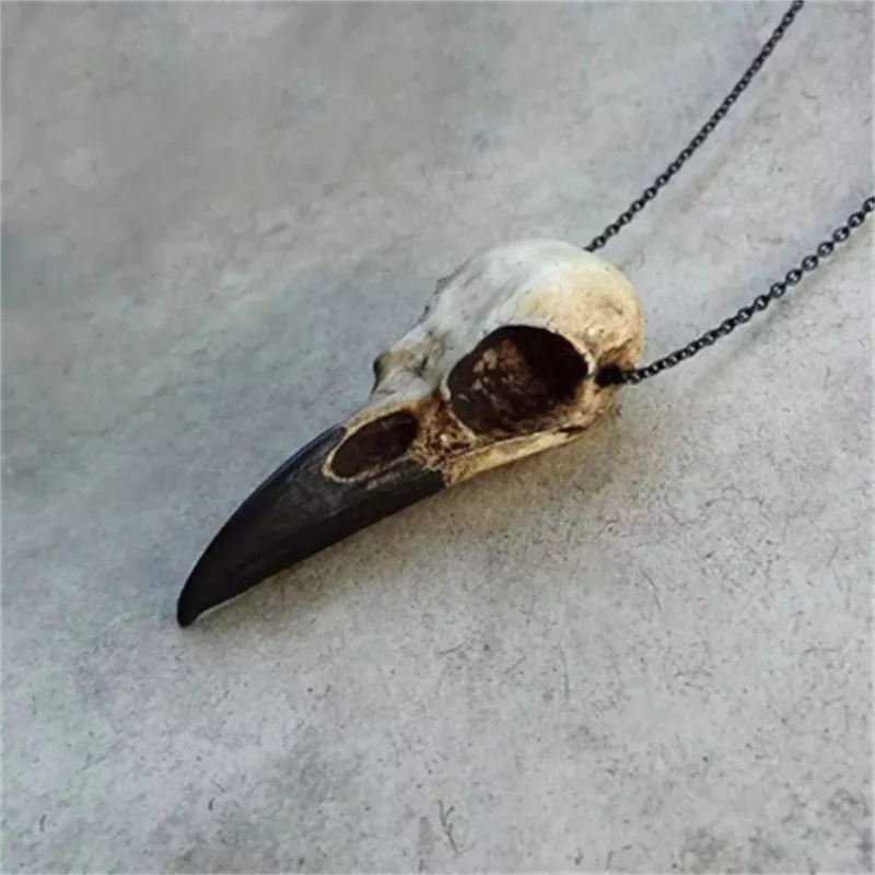 

3D Raven Skull Necklace Raven Magpie Crow Gothic Gift,Halloween Raven Skull Necklace,Goth Bird Skull Jewelry Wholesale