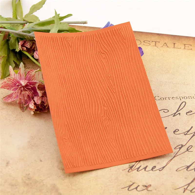 1pc Wood Grain Pattern Folders for Embossing Cutting Dies Plastic Template Scrapbook DIY Album Card Making 14.8cm x 10.5cm plastic embossing folder embossing folder