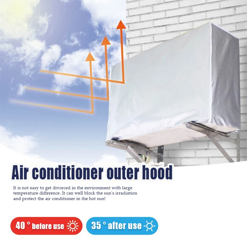 Housse Imperméable Pour Climatiseur Extérieur - Protection Pluie Et Soleil - Taille 90x62x38 Cm