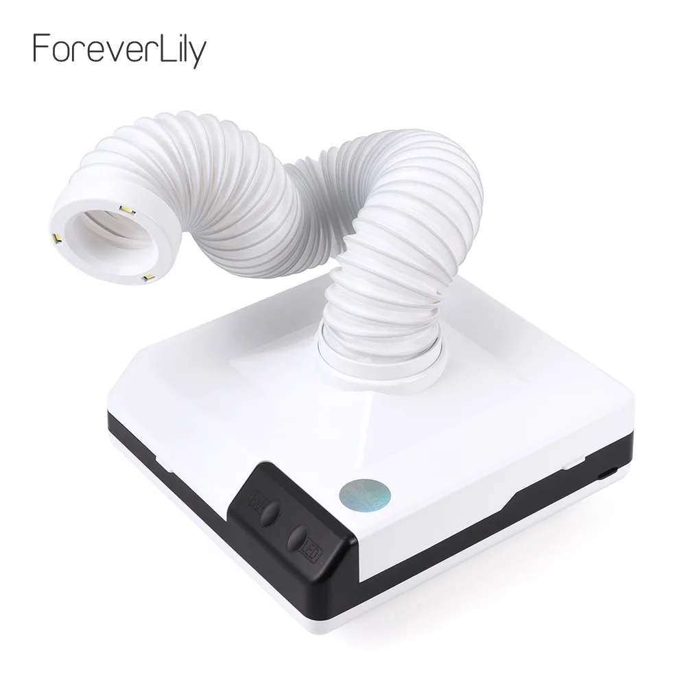 

60W Strong Nail Dust Collector Suction Dust Cleaner Retractable Elbow Design Fan Vacuum Cleaner Nail Manicure Dust Collector