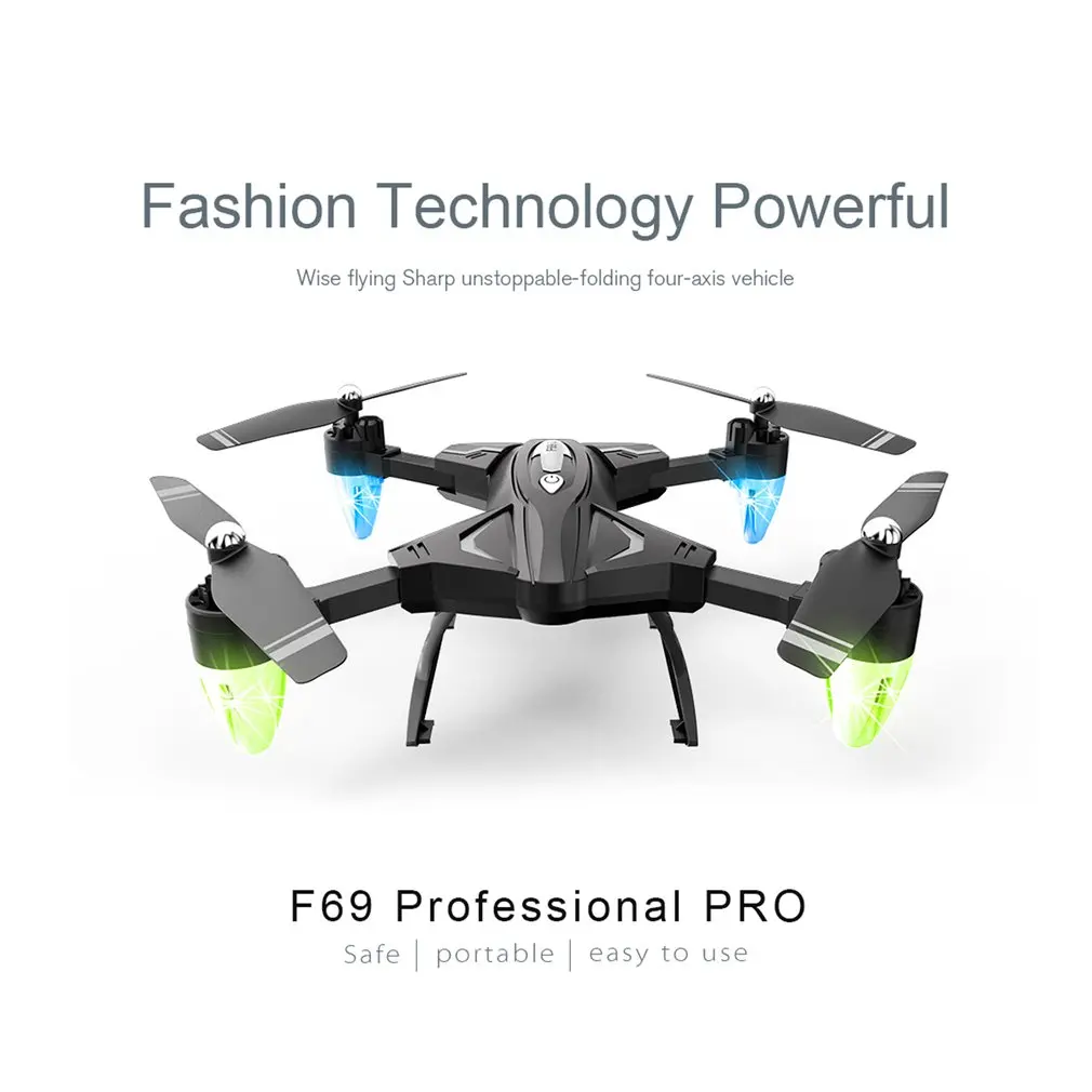 F69 Складная рукоятка Радиоуправляемый Дрон wifi FPV 1080 P/480 P широкоугольная HD камера высота удержания Безголовый режим вертолет самолет