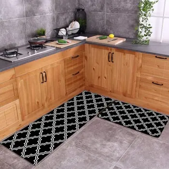 

Free Shipping Simple Kitchen Carpet Floor Mat Large Area Printing Waterproof and Stain Resistant Printing Household Lattice