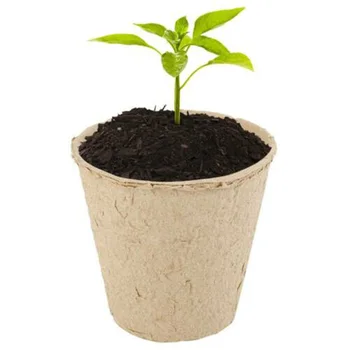 

50pcs Set 8cm Fibre Plant Pots Seed Pots Grow Pots Seed Trays + 50x Plant Labels Home Graden Supplies
