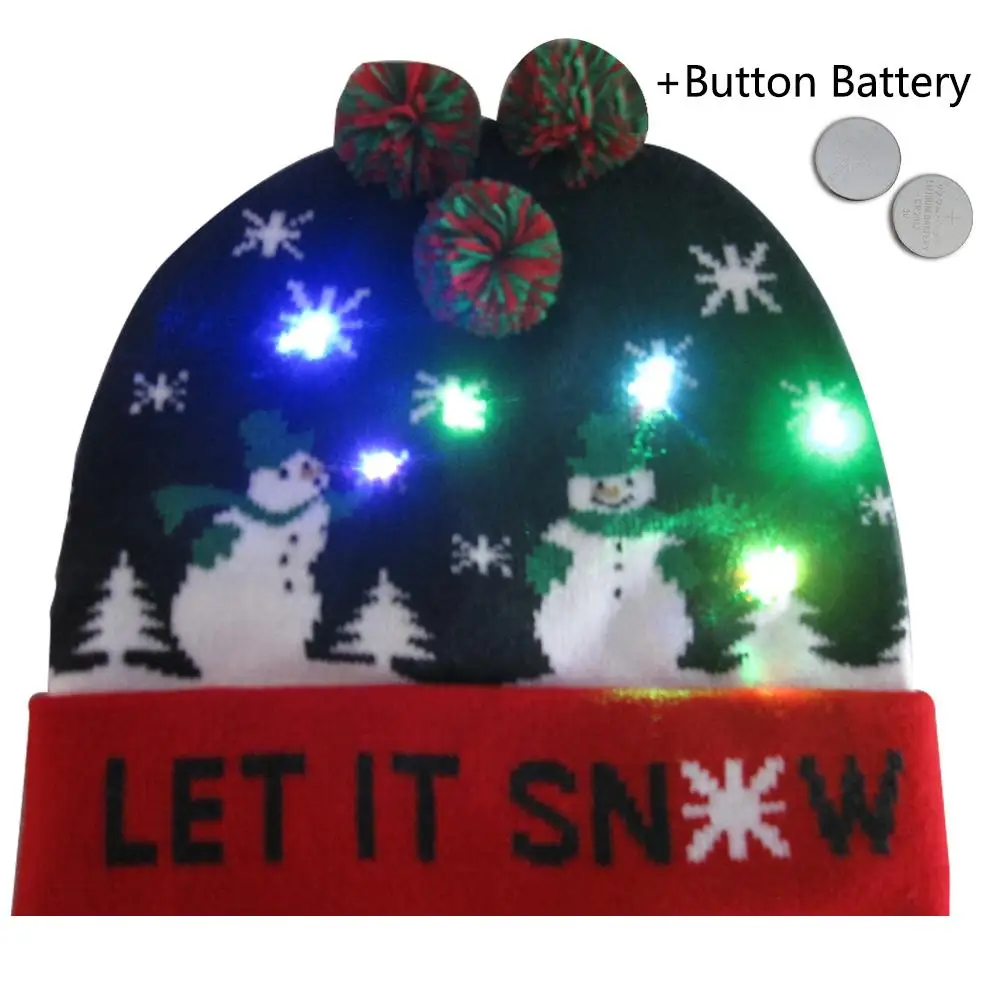 Светящаяся шапка в европейском и американском стиле на Рождество, СВЕТОДИОДНЫЙ Красочный светильник, вязаная шерстяная шапка, светящаяся шапка, СВЕТОДИОДНЫЙ Красочный светильник, вязаная шапка - Цвет: 12