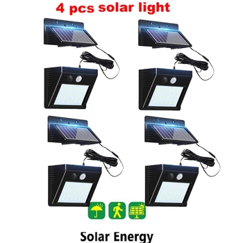 

2/4pcs 100/56/30 LED Outdoor Solar Wall Lamp PIR Motion Sensor Waterproof Light Garden Light Path Emergency Security Light 3 Sid