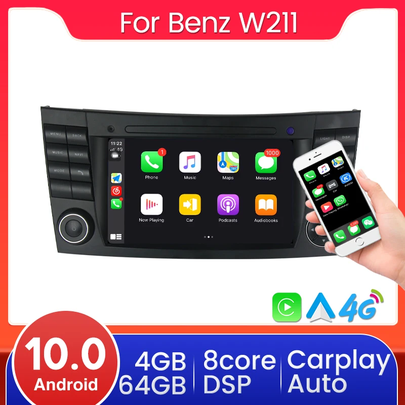 DSP IPS 4G 64G Android 10 автомобильный DVD мультимедийный для Mercedes Benz E-Class W211 E200 E220 E300 E350 E240 E280
