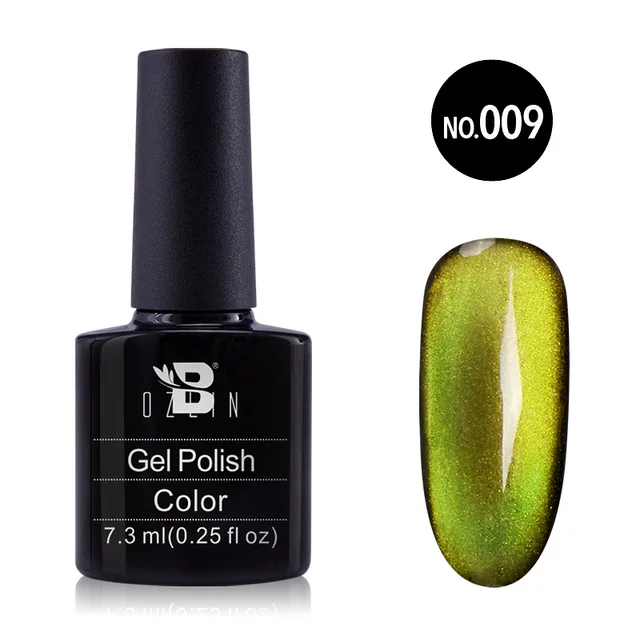 5D Cat Eye Magnetic Nail Gel 7.3ML Gel Polish Soak Off LED UV Gel Lacquers Strong Effect Varnish Black Base Need Nails Art Tools 09