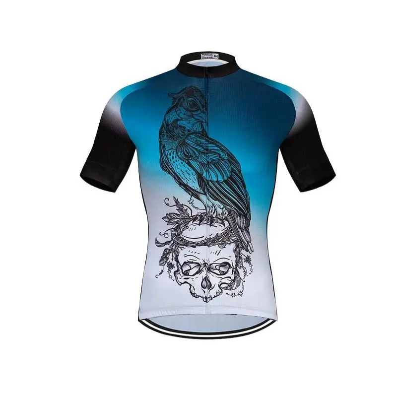 thumbnail image 1 of Camiseta de ciclismo con calavera blanca Moxilyn, ropa de ciclismo de manga corta para verano, transpirable y de secado rápido, ropa de ciclismo de montaña, 1 of 5