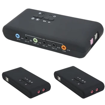 

Optical Fiber Stereo Digital 7.1 Channel Playback USB 3D Interface Recording Dynamic Sound Card Audio External Surround Sound