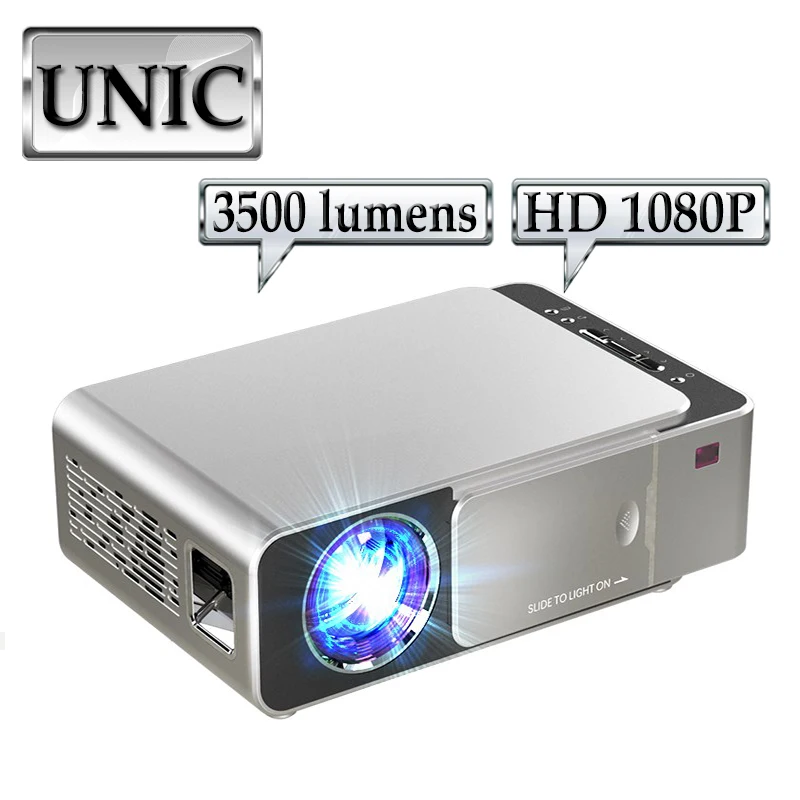 UNIC T6 Full 1080P проектор 3500 люмен Домашний кинотеатр кинопроектор HD LED проектор видео HDMI Портативный кинотеатр UNIC T6 Full 1080P проектор 3500 люмен Домашний кинотеатр кинопроектор HD LED проектор видео HDMI Портативный кинотеатр