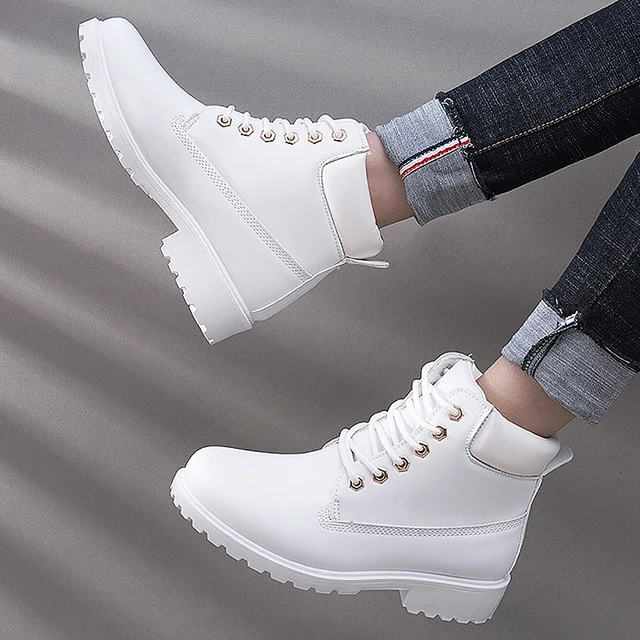 Botas de nieve con cordones para mujer, cálidos de felpa, informales, invierno, 2019 _ - AliExpress Mobile