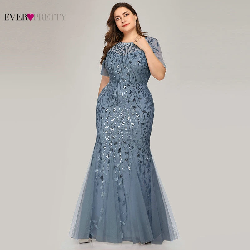 Элегантное платье для выпускного вечера размера плюс, длинное красивое платье, платье русалки с v-образным вырезом, расшитое блестками, Свадебные Вечерние Платья Vestidos De Fiesta - Цвет: 7707-Dusty Blue