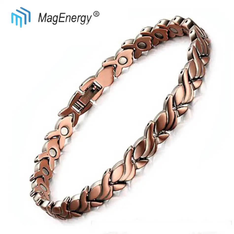 MagEnergy женский медный браслет Преимущества ношения медные браслеты магнитотерапия Браслеты Легко регулируемый размер с инструментом