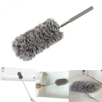 

Microfiber Dust Duster Adjustable Long Handle Cleaner Wall Window Ceiling Curtain Car Windshield Cleaning Tool