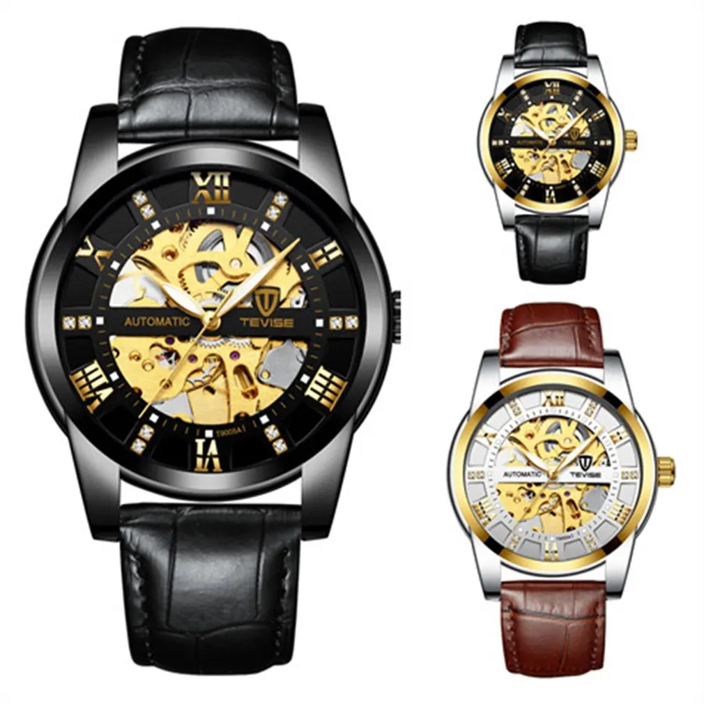 

TEVISE Noble Men'S Trend Watch Fashion Automatic Mechanical Watch Hollow Watch Waterproof Men'S Watch Men Watches 2019