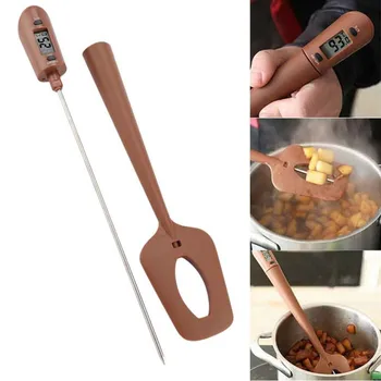 

New Digital Digital Cooking Thermometer Double Use Silicone Scraper Spatula Cooking Food BBQ Meat Thermometer Baking Tool