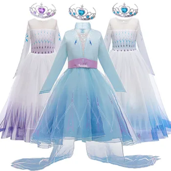

Children Cosplay Evening Gowns 2020 Princess Elsa Dress For Girls Anna Elsa 2 Costumes Party Dress Fantasia Kids Vestidos
