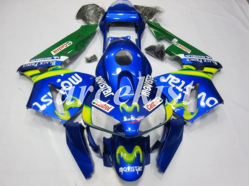 

4Gifts Injection mold New ABS Motorcycle Full Fairing Kit Fit For Honda CBR600RR 03 04 F5 2003 2004 Body set Blue Green