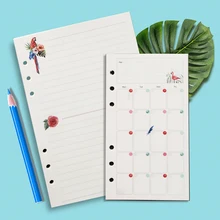 

A5 A6 A7 Loose Leaf Notebook Paper Inner Page Refill Spiral Planner Dairy Weekly Monthly Plan muji Style To do dotted grid blank