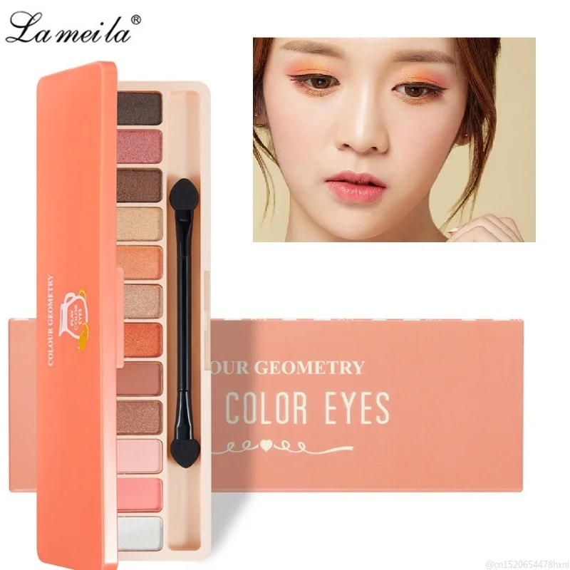 5Style 12 Color Nude Eyeshadow Palette Pumpkin Earth Color Shimmer Glitter Pigments Waterproof Matte Eye Makeup for Autumn TSLM1